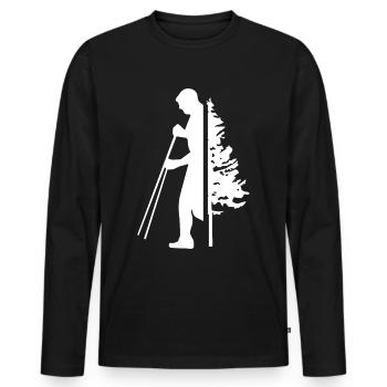 Arbre - Randonnée - (2) - T-shirt manches longues Premium bio Homme - noir - Devant - Nico (187cm)
