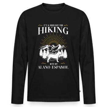 Alano Espanol - Men's Premium Organic Long Sleeve Shirt - black - Front - Nico (187cm)