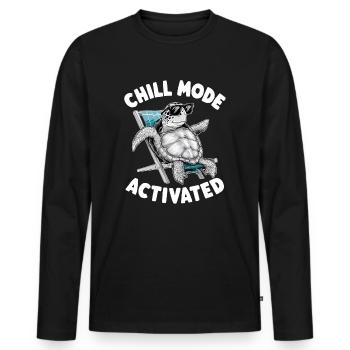 Chill Mode Activated - Men's Premium Organic Long Sleeve Shirt - black - Front - Nico (187cm)