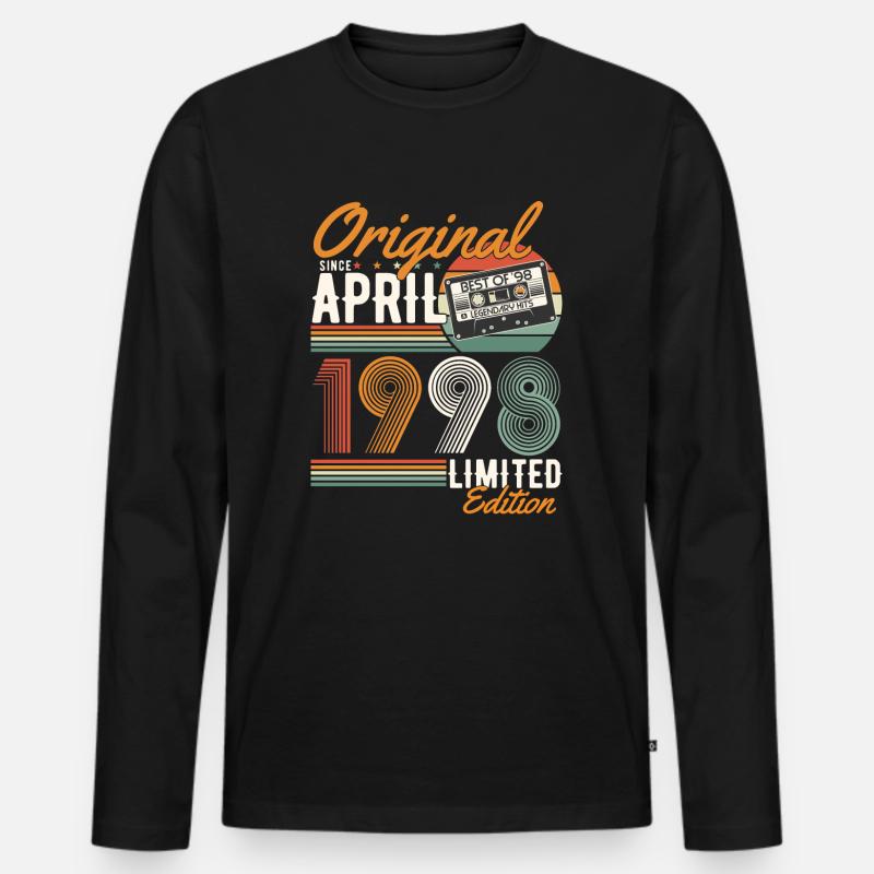 Original seit April 1998 - Männer Premium Bio Langarmshirt - Schwarz