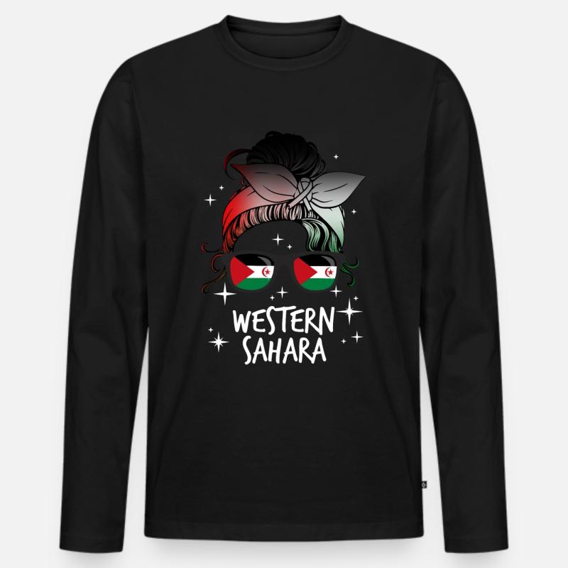 Westsahara - Männer Premium Bio Langarmshirt - Schwarz