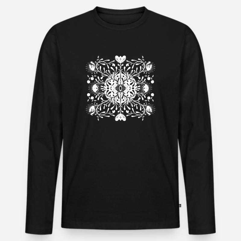 Folklore Pattern - Men's Premium Organic Long Sleeve Shirt - black