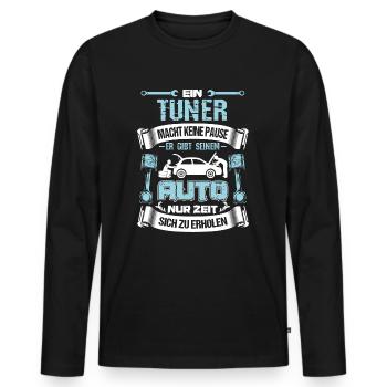 Tuner car to recover time - Men's Premium Organic Long Sleeve Shirt - black - Front - Nico (187cm)