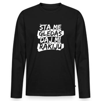 Balkans Jugo Rakija - T-shirt manches longues Premium bio Homme - noir - Devant - Nico (187cm)