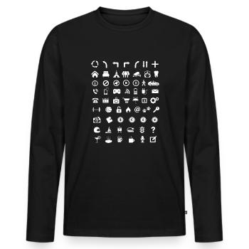Icons | for travel, foreign countries and languages - Men's Premium Organic Long Sleeve Shirt - black - Front - Nico (187cm)