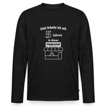 5 Jahre in einer Firma - Männer Premium Bio Langarmshirt - Schwarz - Vorne - Nico (187cm)