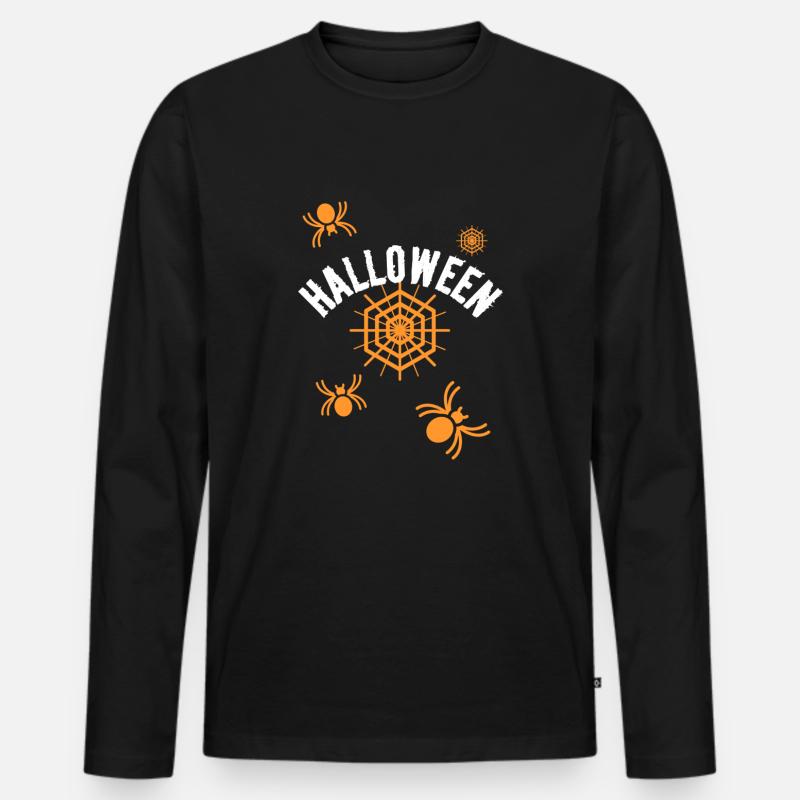 Halloween - Männer Premium Bio Langarmshirt - Schwarz