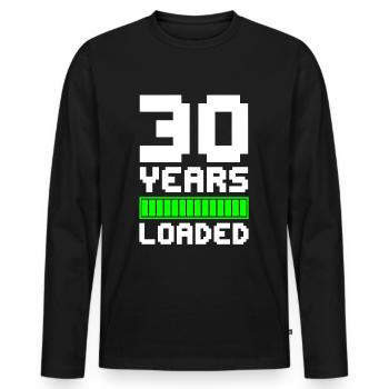 30 YEARS LOADED 30th birthday - Men's Premium Organic Long Sleeve Shirt - black - Front - Nico (187cm)