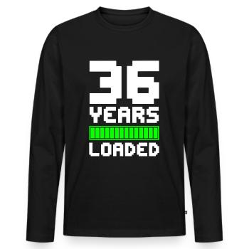 36 Years Loaded 36th Birthday - Men's Premium Organic Long Sleeve Shirt - black - Front - Nico (187cm)