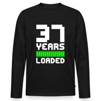 37 Years Loaded 37th Birthday - Men's Premium Organic Long Sleeve Shirt - black - Front - Nico (187cm)