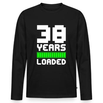 38 Years Loaded 38th Birthday - Men's Premium Organic Long Sleeve Shirt - black - Front - Nico (187cm)