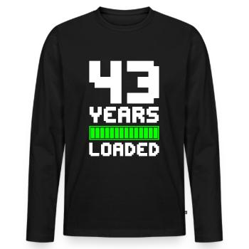 43 Years Loaded 43rd Birthday - Men's Premium Organic Long Sleeve Shirt - black - Front - Nico (187cm)