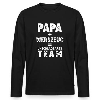 Papa Handwerker Geschenk - Männer Premium Bio Langarmshirt - Schwarz - Vorne - Nico (187cm)