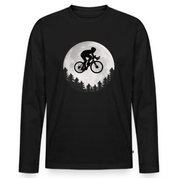Vélo de route Moon Cycliste de route Moon - T-shirt manches longues Premium bio Homme - noir - Devant - Nico (187cm)