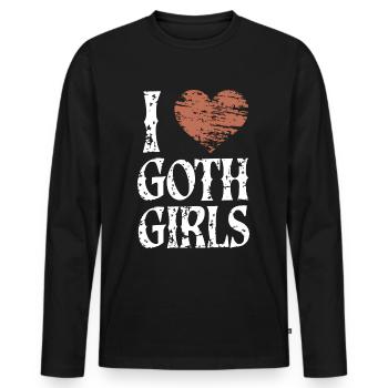 Love Goth Girls! Gothic Aesthetic Goth Mommy - Männer Premium Bio Langarmshirt - Schwarz - Vorne - Nico (187cm)