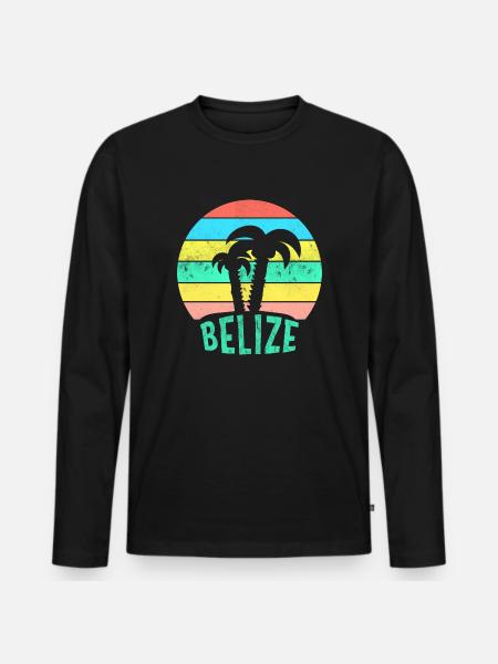 BELIZE Caribbean Sunset - Men's Premium Organic Long Sleeve Shirt - black