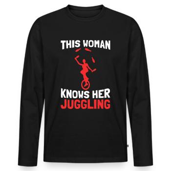 Jonglieren Jongleur - Männer Premium Bio Langarmshirt - Schwarz - Vorne - Nico (187cm)