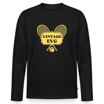 VINTAGE EVG TENNIS - T-shirt manches longues Premium bio Homme - noir - Devant - Nico (187cm)