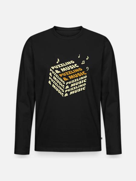 Musik- und Rätsel-Puzzler-Puzzler-Hobby - Männer Premium Bio Langarmshirt - Schwarz