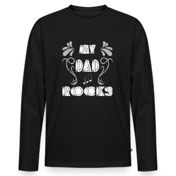 My dad rocks mon père fait du rock'n'roll - T-shirt manches longues Premium bio Homme - noir - Devant - Nico (187cm)