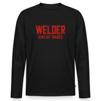 Welder saying for proud metal workers and - Men's Premium Organic Long Sleeve Shirt - black - Front - Nico (187cm)