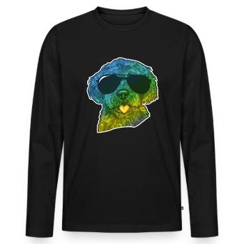 Labradoodle Dog - Men's Premium Organic Long Sleeve Shirt - black - Front - Nico (187cm)