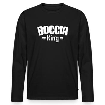 Boccia Joueur Légende Boccia King Balls Boccia - T-shirt manches longues Premium bio Homme - noir - Devant - Nico (187cm)