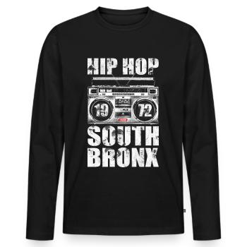 Hip Hop 1972 South Bronx Legends Graphic Art - Men's Premium Organic Long Sleeve Shirt - black - Front - Nico (187cm)