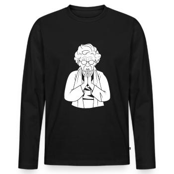 Christian Christianity Granny - Men's Premium Organic Long Sleeve Shirt - black - Front - Nico (187cm)