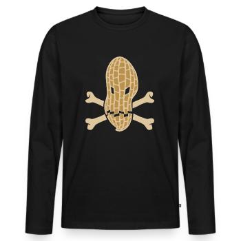 Erdnuss Allergie - Allergisch gegen Erdnüsse - Männer Premium Bio Langarmshirt - Schwarz - Vorne - Nico (187cm)