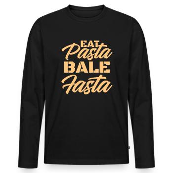 eat pasta bale pasta Design for a fan of pasta - Men's Premium Organic Long Sleeve Shirt - black - Front - Nico (187cm)