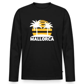 Mallorca - Men's Premium Organic Long Sleeve Shirt - black - Front - Nico (187cm)