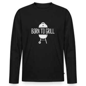 Born to grill grill saison Barbecue Été - T-shirt manches longues Premium bio Homme - noir - Devant - Nico (187cm)