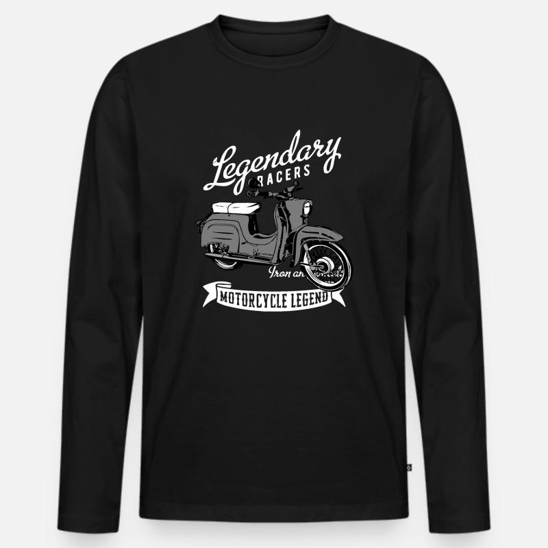 Simson Schwalbe Moped DDR - Männer Premium Bio Langarmshirt - Schwarz