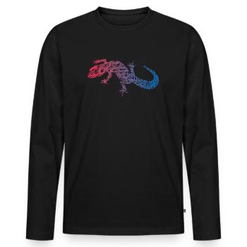 Lizard Doodle Colors Lizard Gecko - Men's Premium Organic Long Sleeve Shirt - black - Front - Nico (187cm)