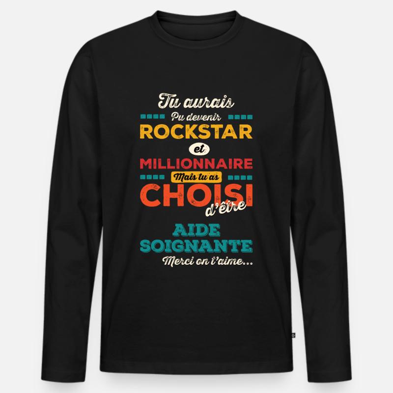 Bezugsperson - Männer Premium Bio Langarmshirt - Schwarz