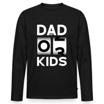 DAD OF 3 KIDS DAD THREE KIDS - Men's Premium Organic Long Sleeve Shirt - black - Front - Nico (187cm)