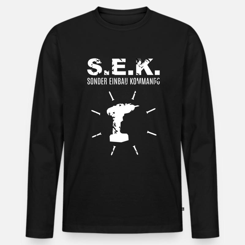 Sonder Einbau Kommando - Männer Premium Bio Langarmshirt - Schwarz