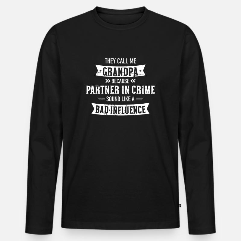 Opa - Männer Premium Bio Langarmshirt - Schwarz