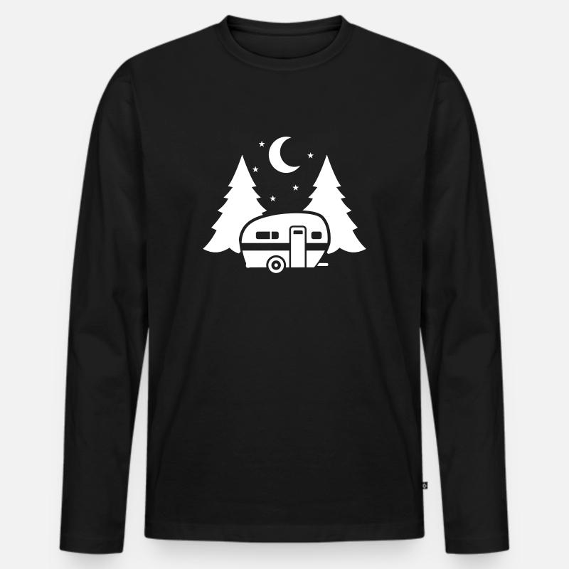 Wohnwagen - Männer Premium Bio Langarmshirt - Schwarz