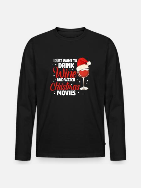 Wine Christmas - Men's Premium Organic Long Sleeve Shirt - black