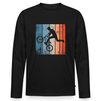 Bicycle Motocross Vintage Design - Men's Premium Organic Long Sleeve Shirt - black - Front - Nico (187cm)