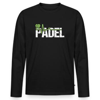 Padel Padel Joueur Padeltennis Padel Tennis - T-shirt manches longues Premium bio Homme - noir - Devant - Nico (187cm)