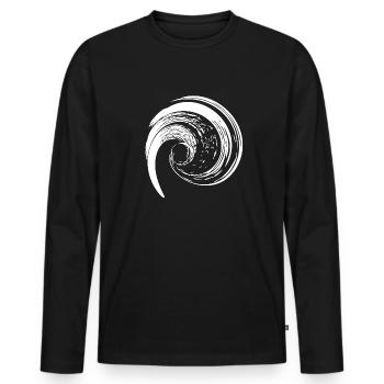 Formation de tourbillon de vague torsadée - T-shirt manches longues Premium bio Homme - noir - Devant - Nico (187cm)