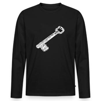 Vintage uralt rostig rustikale Hausschlüssel - Männer Premium Bio Langarmshirt - Schwarz - Vorne - Nico (187cm)