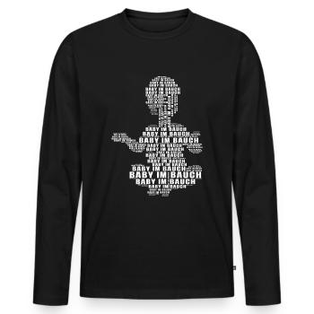 Baby Im Bauch Lustig Mama T-Shirt - Männer Premium Bio Langarmshirt - Schwarz - Vorne - Nico (187cm)