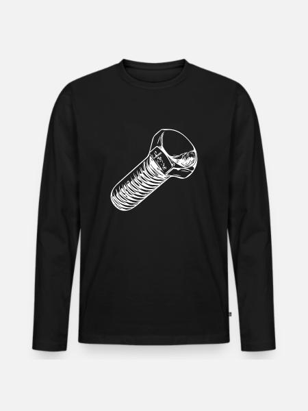 Workshop Screwdriver Papa Screw - Men's Premium Organic Long Sleeve Shirt - black