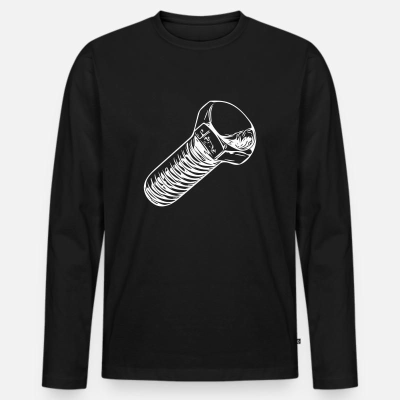 Werkstattschrauber Papa Schraube - Männer Premium Bio Langarmshirt - Schwarz