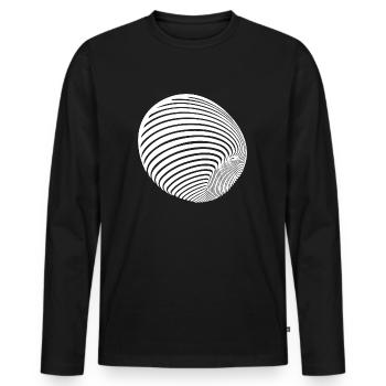 Geometrische Kugel Rolle mit Streifen - Männer Premium Bio Langarmshirt - Schwarz - Vorne - Nico (187cm)