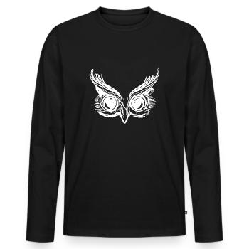 Cute Owl Eyes - Owl Beak - Men's Premium Organic Long Sleeve Shirt - black - Front - Nico (187cm)